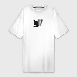 Футболка женская-платье Илон Маск купил Твиттер, цвет: белый