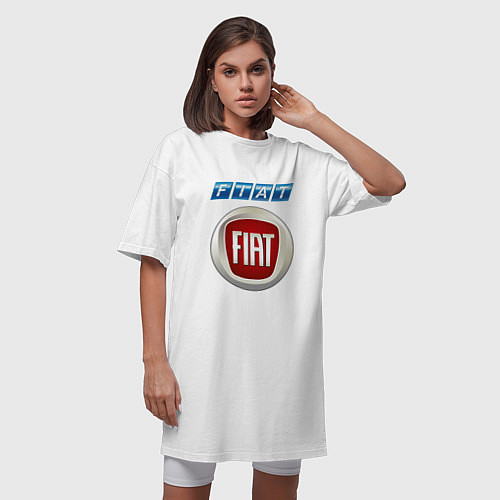 Женская футболка-платье FIAT 8 / Белый – фото 3