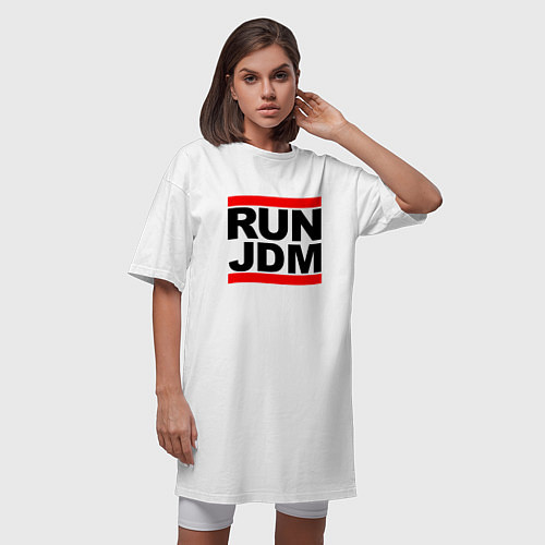 Женская футболка-платье Run JDM Japan / Белый – фото 3
