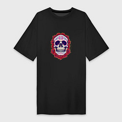 Женская футболка-платье Skull - Roses
