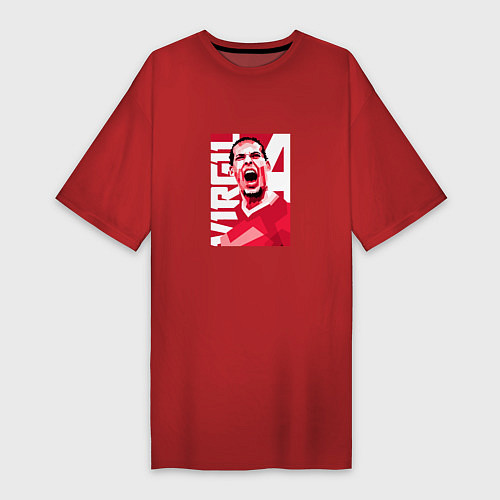 Женская футболка-платье Liverpool - Virgil / Красный – фото 1