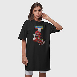 Футболка женская-платье Knuckles Echidna Sonic Video game Ехидна Наклз Вид, цвет: черный — фото 2