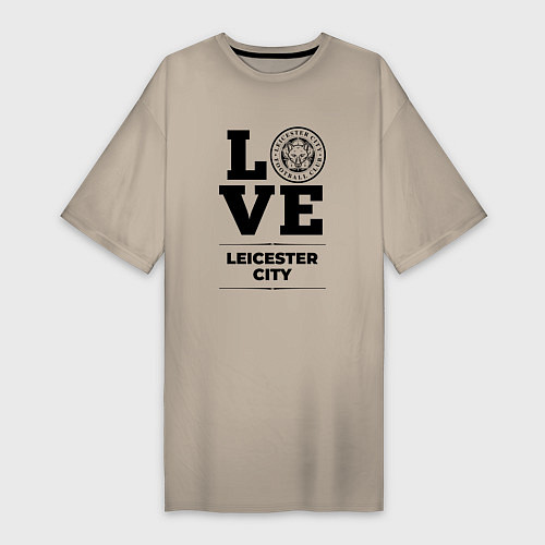 Женская футболка-платье Leicester City Love Классика / Миндальный – фото 1
