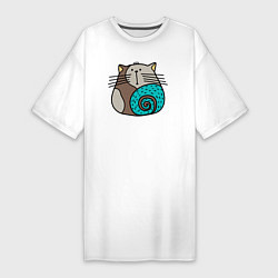 Женская футболка-платье Круглый абстрактный кот