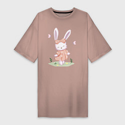 Женская футболка-платье Милый Крольчонок С Бантиком