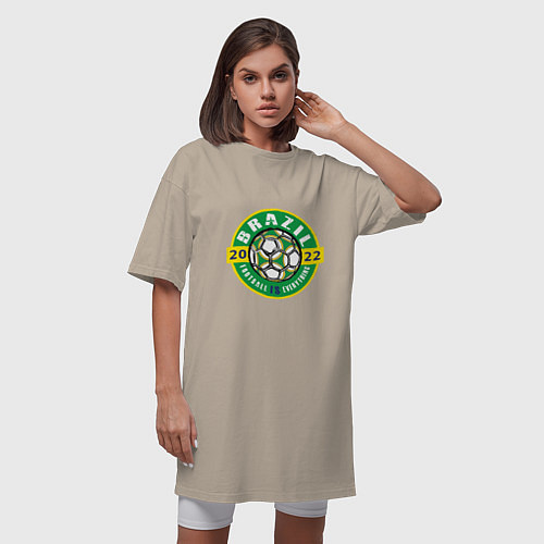 Женская футболка-платье Brazil 2022 / Миндальный – фото 3