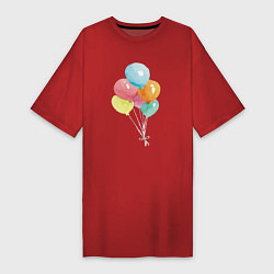 Женская футболка-платье Акварельные воздушные шары