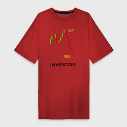 Футболка женская-платье Investor, цвет: красный