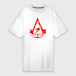Женская футболка-платье Assassins creed череп Три звезды