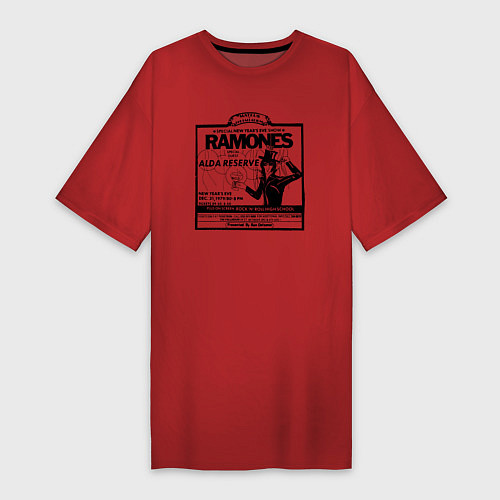 Женская футболка-платье Live at the Palladium, NY - Ramones / Красный – фото 1