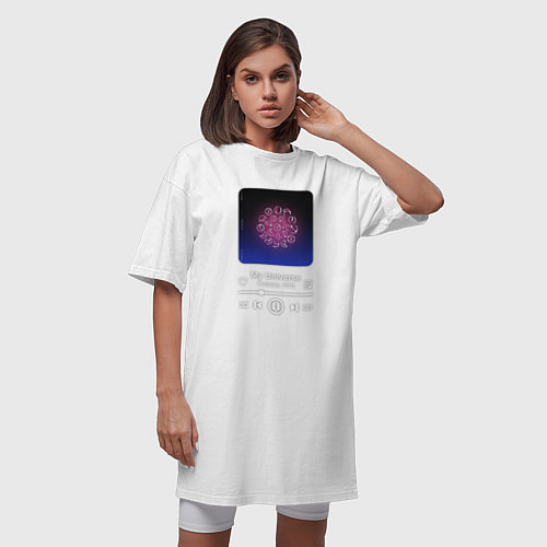 Женская футболка-платье BTS My Universe / Белый – фото 3