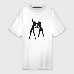 Женская футболка-платье Зеркальный силуэт