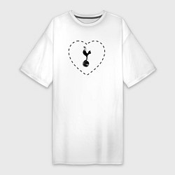 Женская футболка-платье Лого Tottenham в сердечке