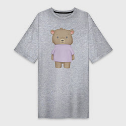 Женская футболка-платье Милый Медвежонок В Кофте