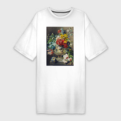 Женская футболка-платье Bouquet of Flowers in a Vase Букет цветов