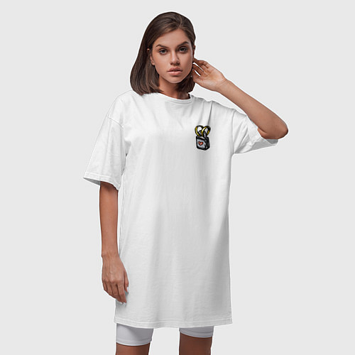 Женская футболка-платье Ячейка общества / Белый – фото 3