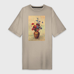 Женская футболка-платье Flowers in a Vase Букет цветов