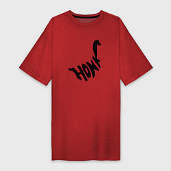 Футболка женская-платье Honk Black Гусь Черный, цвет: красный