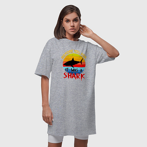 Женская футболка-платье Прежде чем ты спросишь, это была акула / Меланж – фото 3
