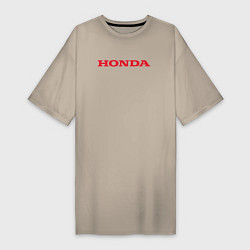 Футболка женская-платье HONDA ХОНДА LOGO спина, цвет: миндальный