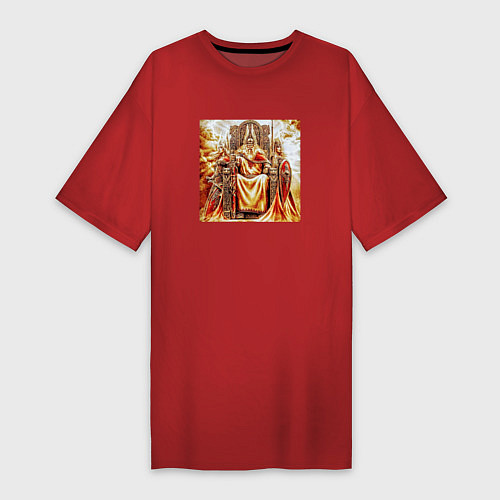 Женская футболка-платье Верховный бог Сварог / Красный – фото 1