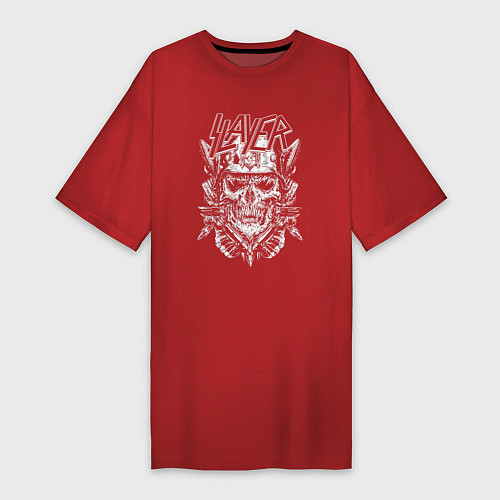 Женская футболка-платье Slayer, Череп / Красный – фото 1