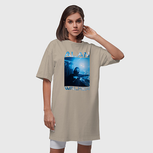 Женская футболка-платье Alan Walker фото / Миндальный – фото 3