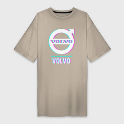 Женская футболка-платье Значок Volvo в стиле Glitch