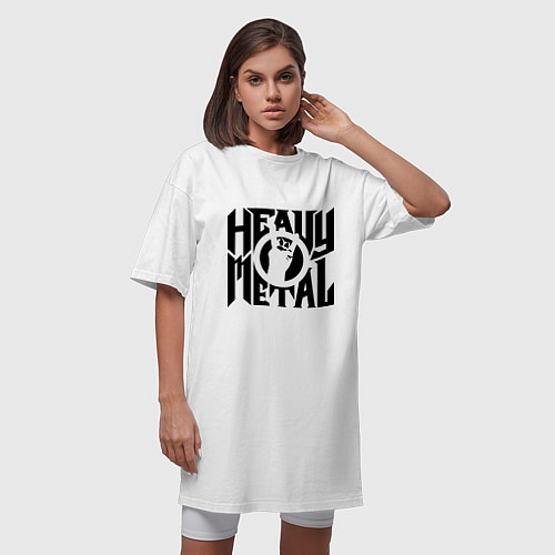 Женская футболка-платье Heavy metal / Белый – фото 3