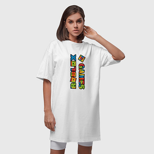 Женская футболка-платье Roblox Lego Game / Белый – фото 3