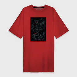 Футболка женская-платье Самурай Убийца драконов, цвет: красный