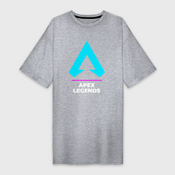 Женская футболка-платье Символ Apex Legends в неоновых цветах