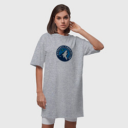 Футболка женская-платье Миннесота Тимбервулвз NBA, цвет: меланж — фото 2