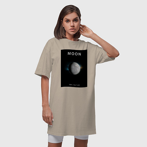 Женская футболка-платье Moon Луна Space collections / Миндальный – фото 3