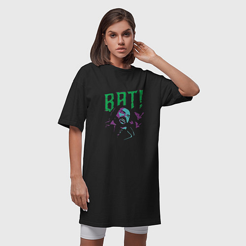 Женская футболка-платье BAT хэллоуин / Черный – фото 3