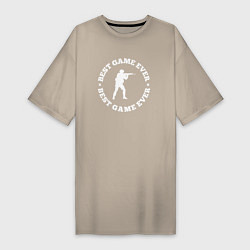 Женская футболка-платье Символ Counter Strike и круглая надпись Best Game