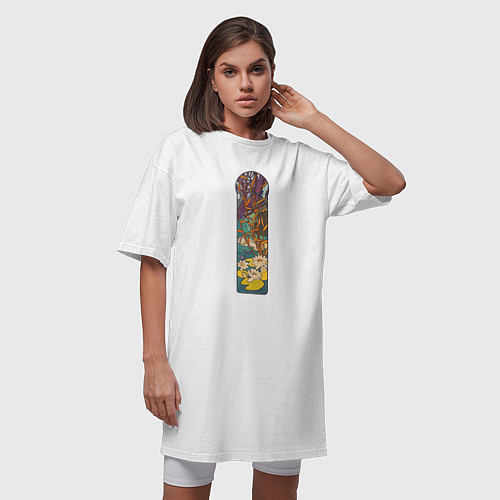 Женская футболка-платье Fouquet Jewelry Store - Lotus Лотосы / Белый – фото 3