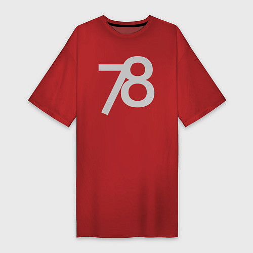 Женская футболка-платье Огромные цифры 78 / Красный – фото 1