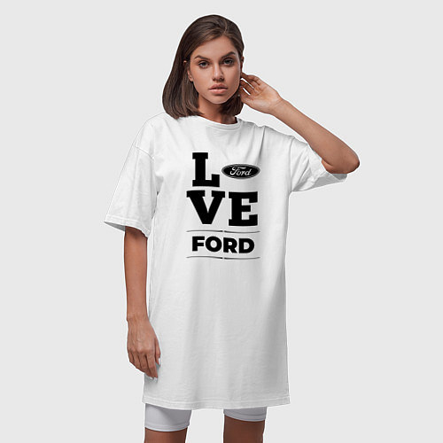 Женская футболка-платье Ford Love Classic / Белый – фото 3