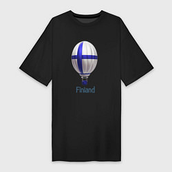 Женская футболка-платье 3d aerostat Finland flag