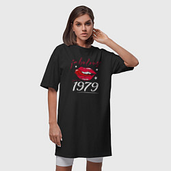Футболка женская-платье Невероятный человек с 1979 года, цвет: черный — фото 2