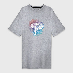 Женская футболка-платье Мандала слон