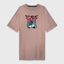 Женская футболка-платье Девушка - самурай