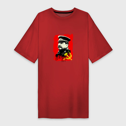 Женская футболка-платье СССР - Сталин / Красный – фото 1