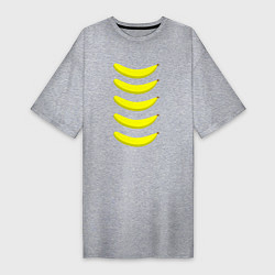 Футболка женская-платье Пять бананов, цвет: меланж