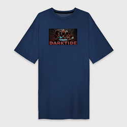 Футболка женская-платье Warhammer 40000 Darktide, цвет: тёмно-синий
