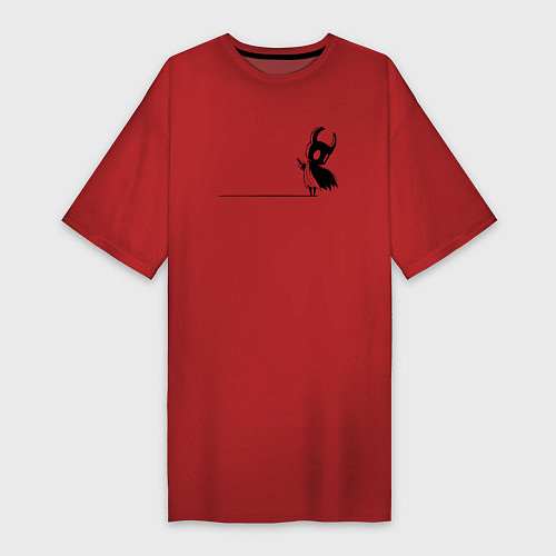Женская футболка-платье Hollow Knight на краю / Красный – фото 1