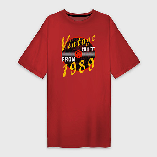 Женская футболка-платье Винтажный хитяра с 1989 / Красный – фото 1