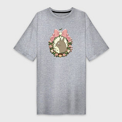 Женская футболка-платье Тоторо с бантиком