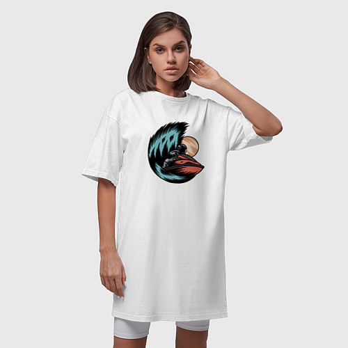 Женская футболка-платье Под волной на водном скутере / Белый – фото 3